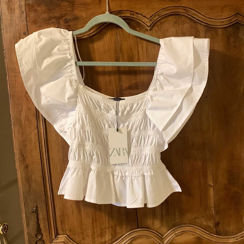 Zara white top
